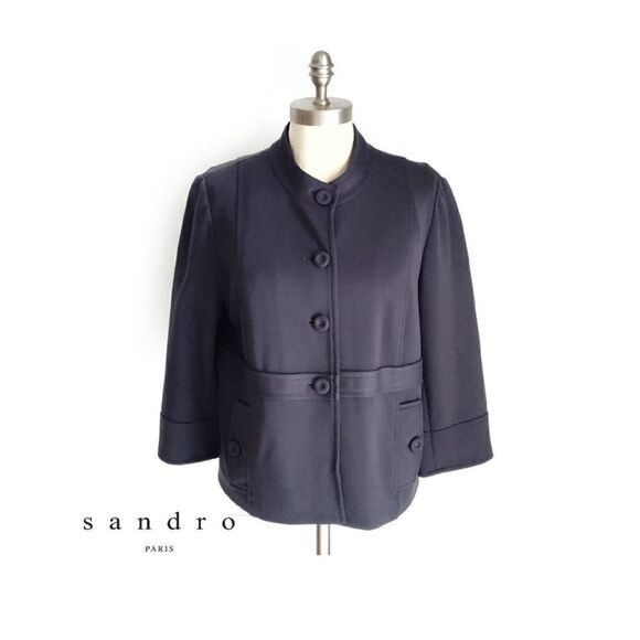 SANDRO PARIS DEEP PURPLE SWING JACKET WOMENS SIZE M - Picture 1 of 6